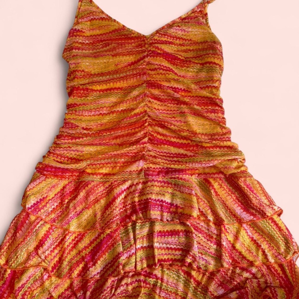 Wild Fable Pink and Yellow Patterned Dress